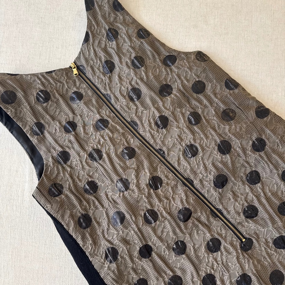 Marc by Marc Jacobs Polka Dot Lace Shift Dress Rabbit Grey Multi Pockets Size 0 - Picture 9 of 12